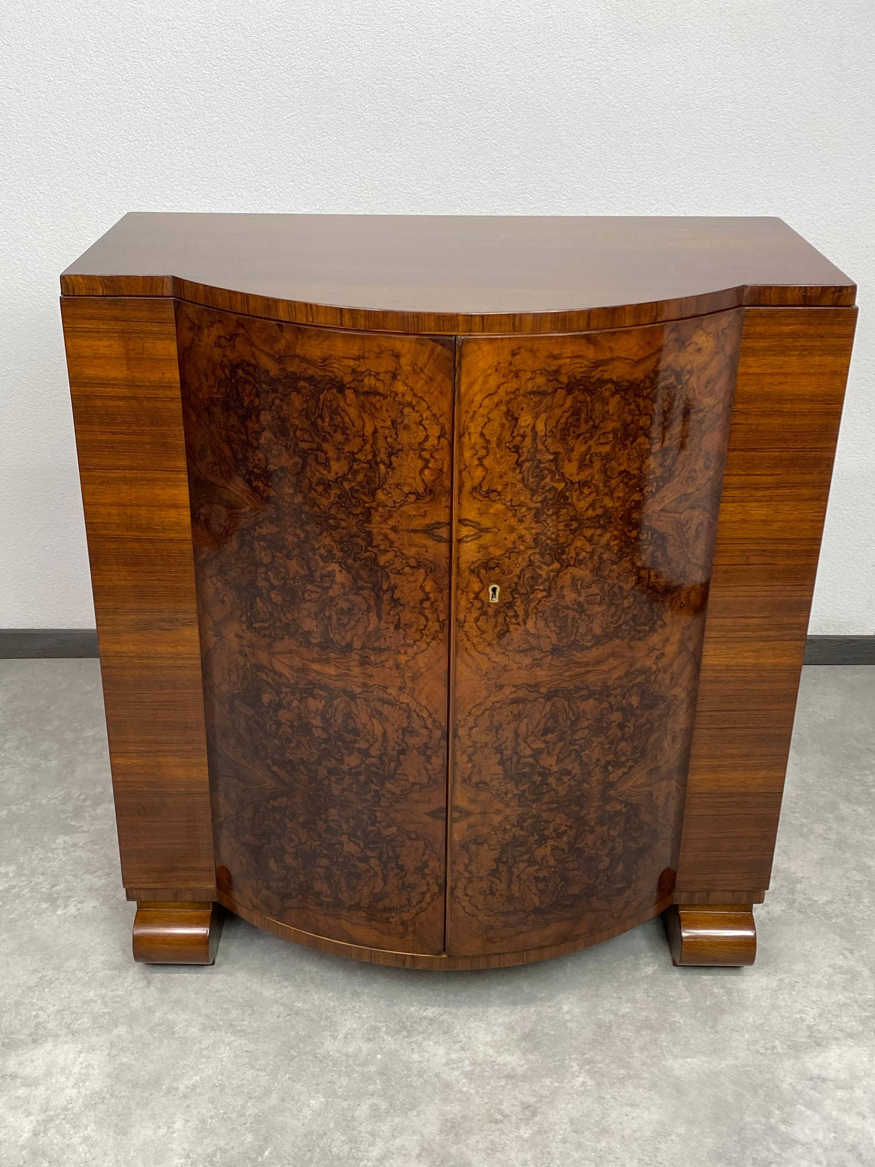 Art Deco walnut bar cabinet very rare by Thonet