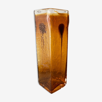 Vase vintage années 70 verre soufflé