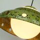 Mid century pendant light enamel metal white glass 1960s