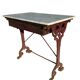 Antique French bistro table in cast iron and marble, 1900s.