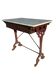 Antique French bistro table in cast iron and marble, 1900s.