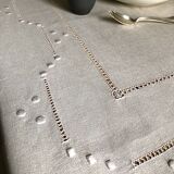 Antique linen tablecloth and whipped cream silk
