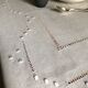 Antique linen tablecloth and whipped cream silk