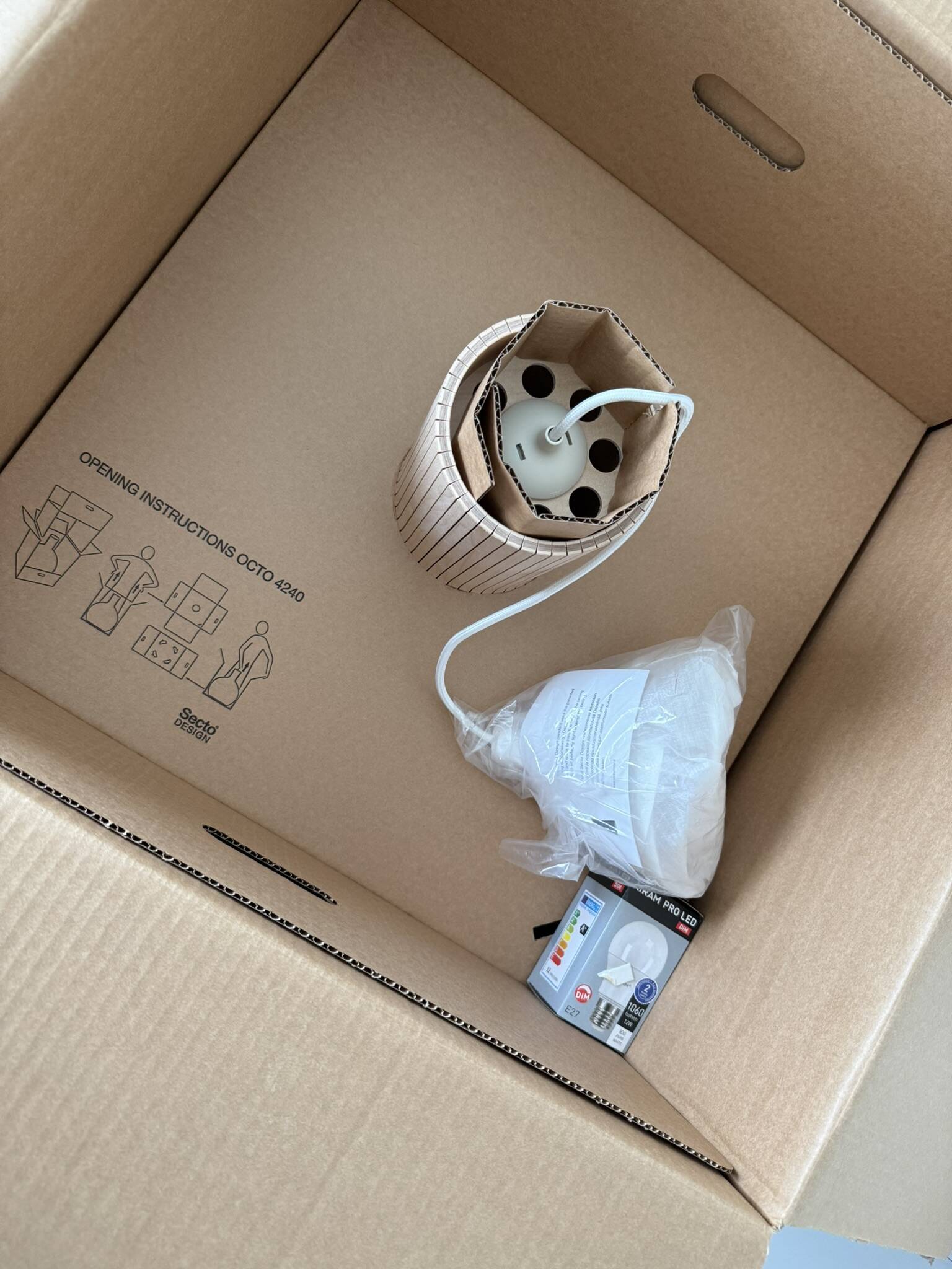 Suspension octo secto 4240 bouleau naturel - ø54cm - neuf