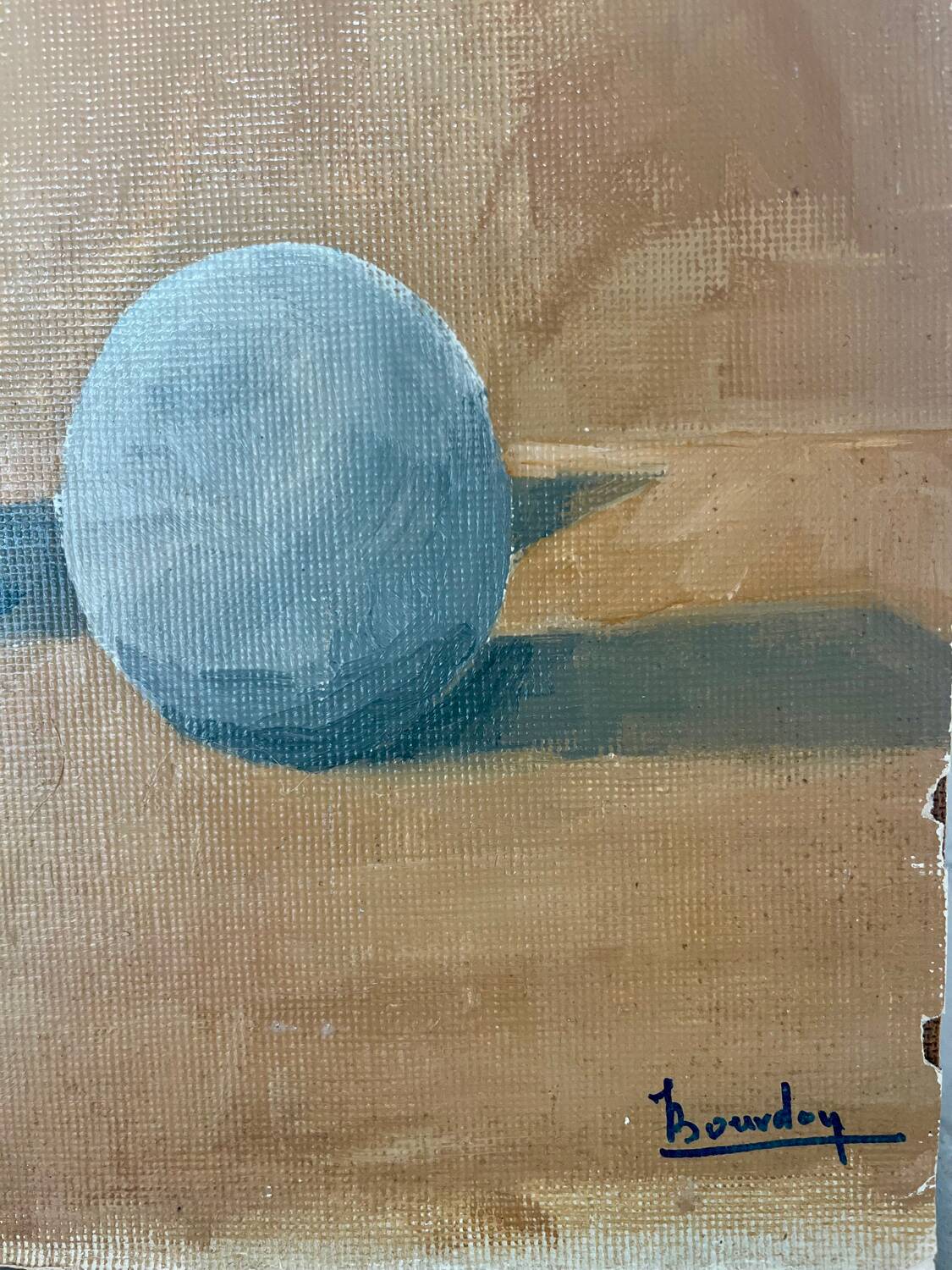 Abstract oil on cardboard signed 41cmx50cm