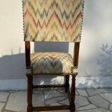 8 dining chairs in solid wood and tapestry