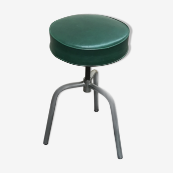 Green leatherette rotating stool