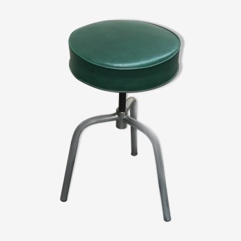 Tabouret tournant skaï vert