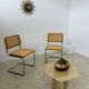 Lot of 2 identical caned chairs Cesca B32 design Marcel Breuer 1970 Made in Italy vintage