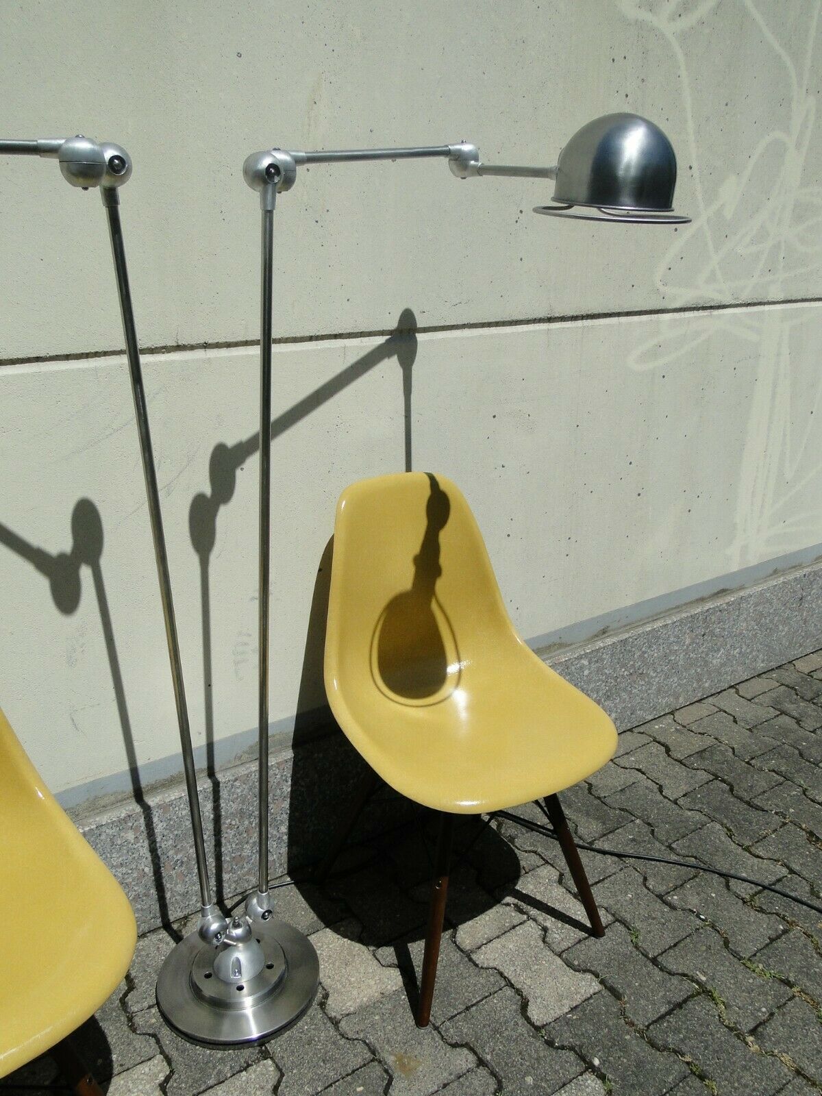 Vintage floor lamp jielde double graphite 6 arms of Jean Louis Domecq France 1960