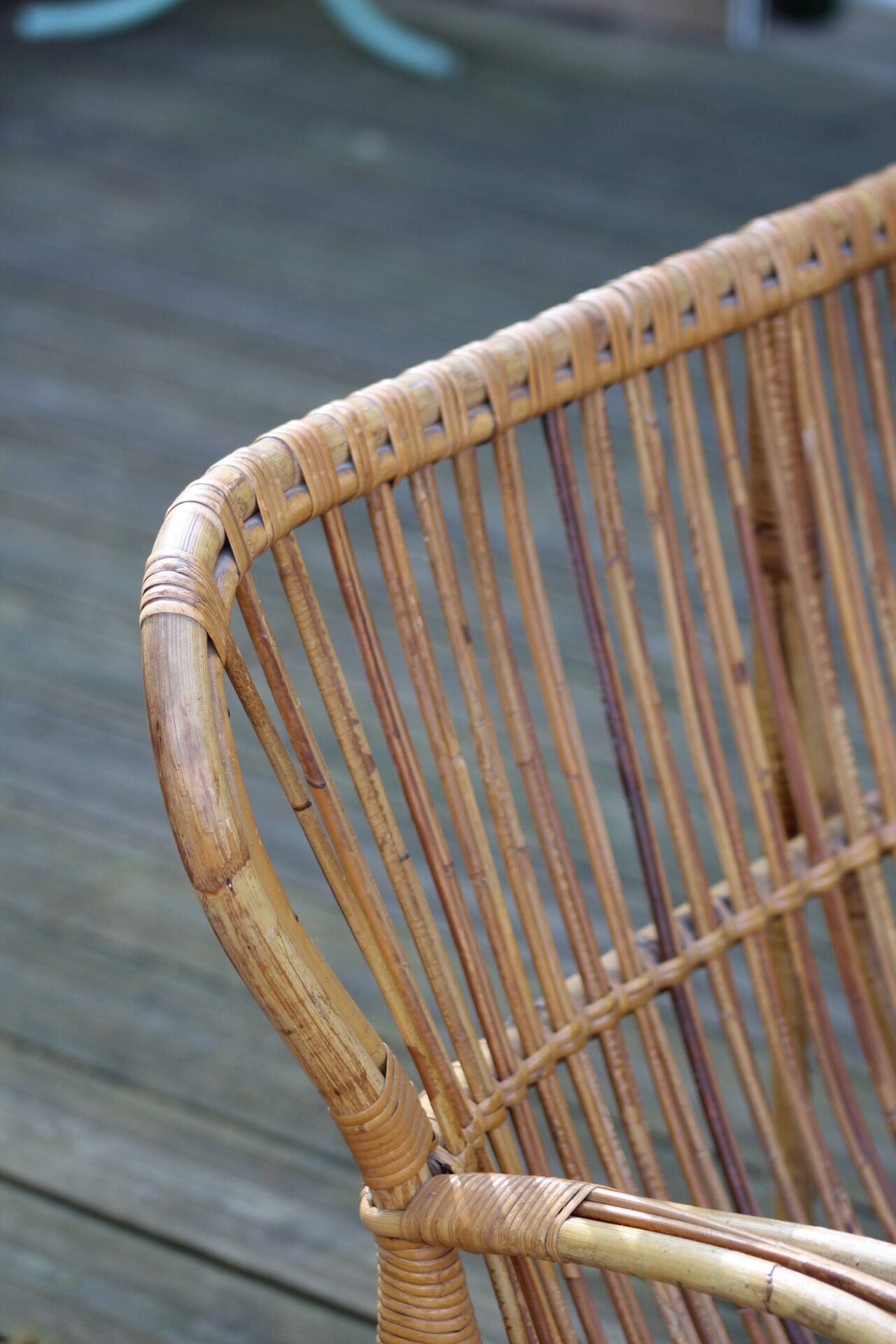 Vintage rattan bench
