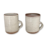 2 Mugs in Sandstone.Roger Jacques St Amand .vintage
