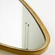 Heavy mid-century brass kidney-shaped wall mirror from Münchner Zierspiegel