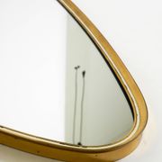 Heavy mid-century brass kidney-shaped wall mirror from Münchner Zierspiegel