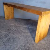 Old patinated solid wood bench 120cm