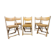 Set of 6 folding chairs blond wood