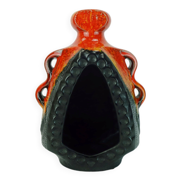 exceptional CANDLE HOLDER bay ceramic model no. 319 25 orange and black