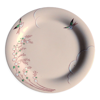 Small powder pink plate from Longwy