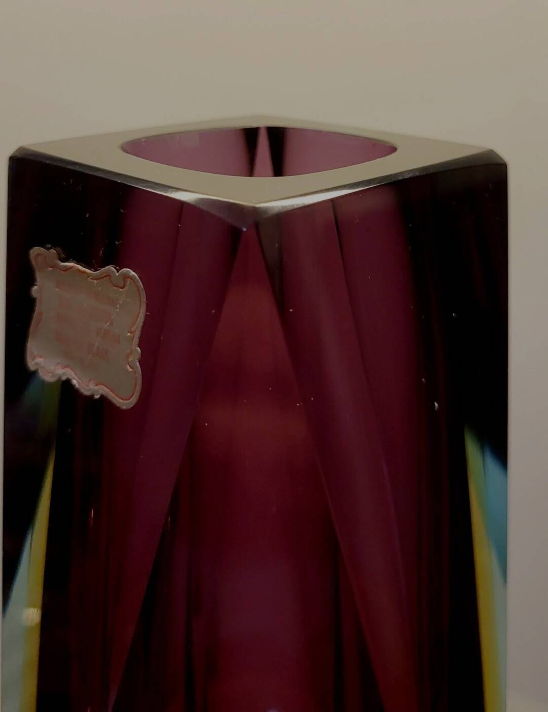 Vase Sommerso Flavio Poli en verre de Murano, Italie 1970