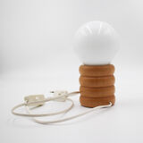Vintage globe lamp on wooden base
