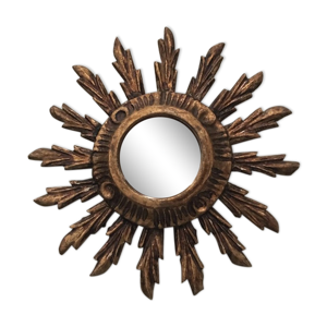 miroir soleil en bois
