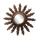 Miroir soleil en bois doré français 70s