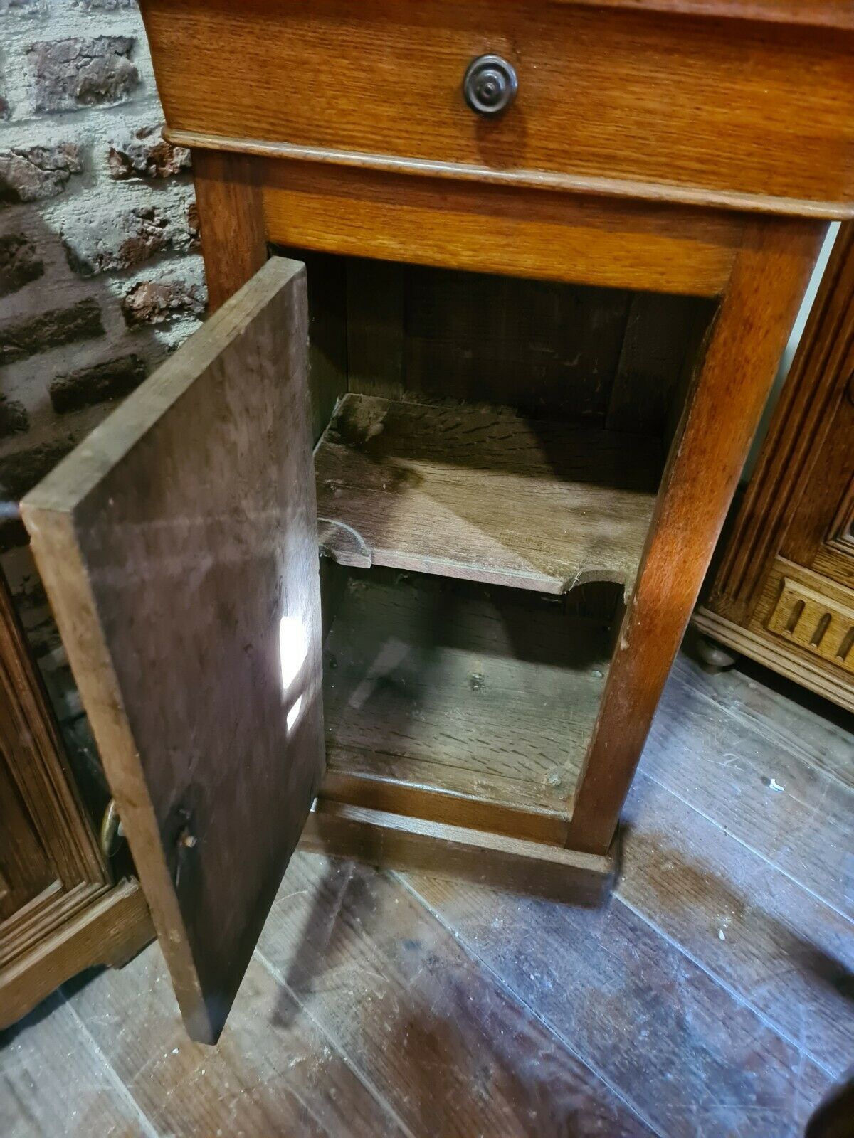 Louis Philippe oak bedside