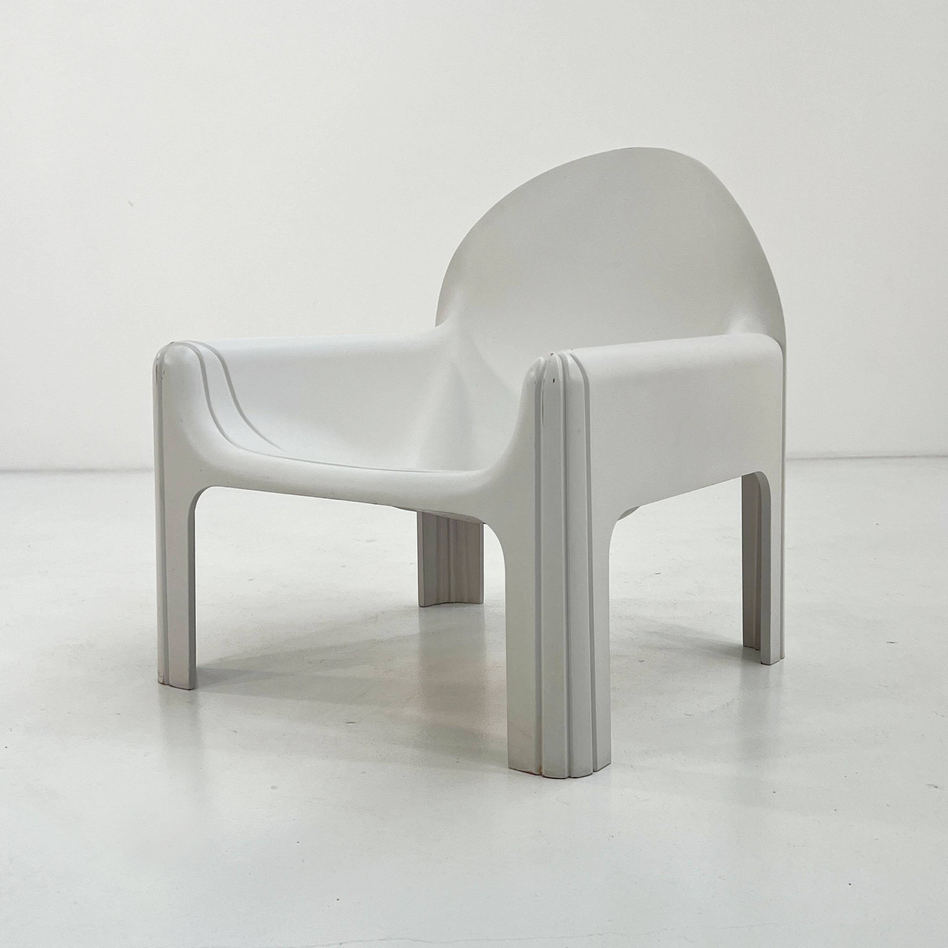 Fauteuil Blanc Modèle 4894 par Gae Aulenti pour Kartell, 1970
