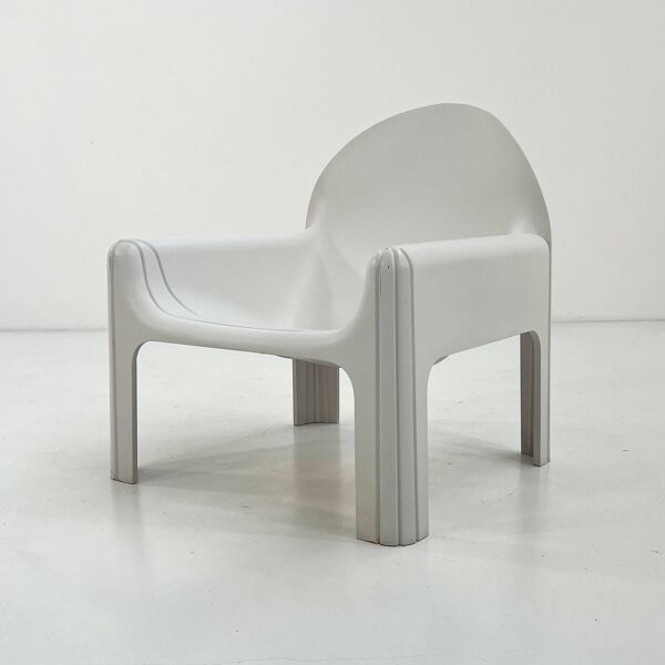 Fauteuil Blanc Modèle 4894 par Gae Aulenti pour Kartell, 1970