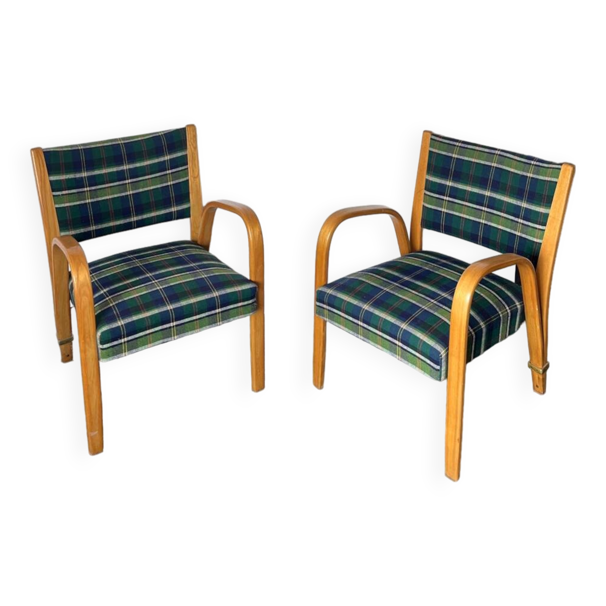 Fauteuil Bow Bois par Hugues Steiner 1950