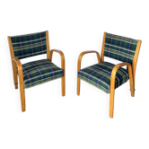 Fauteuil Bow Bois par Hugues Steiner 1950