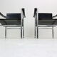 Le Corbusier Set of 2 Black Leather Armchairs Model- LC1 for Cassina, 1970s