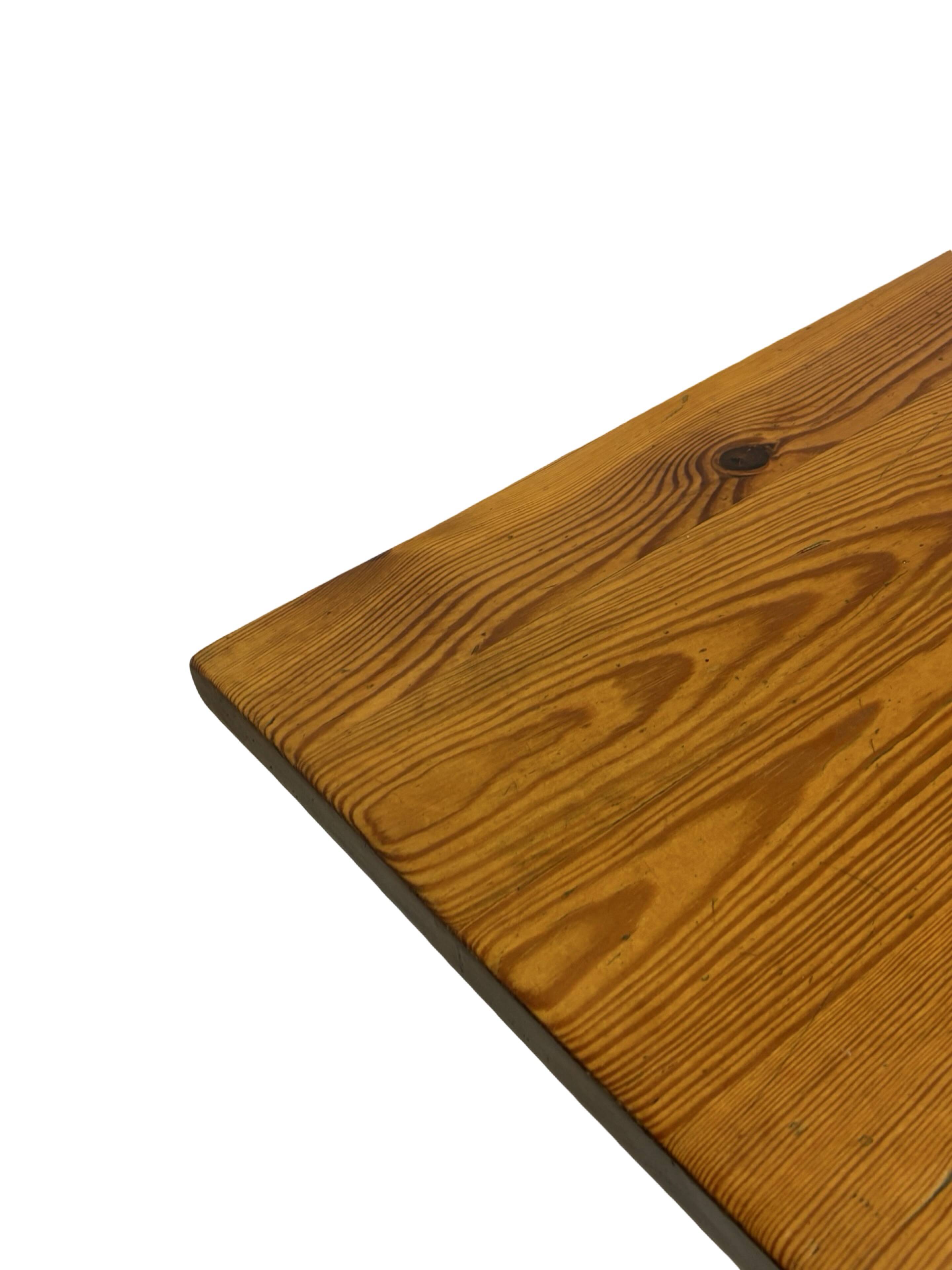 Vintage Pinewood Dining Table Desk with Drawer 60s Design