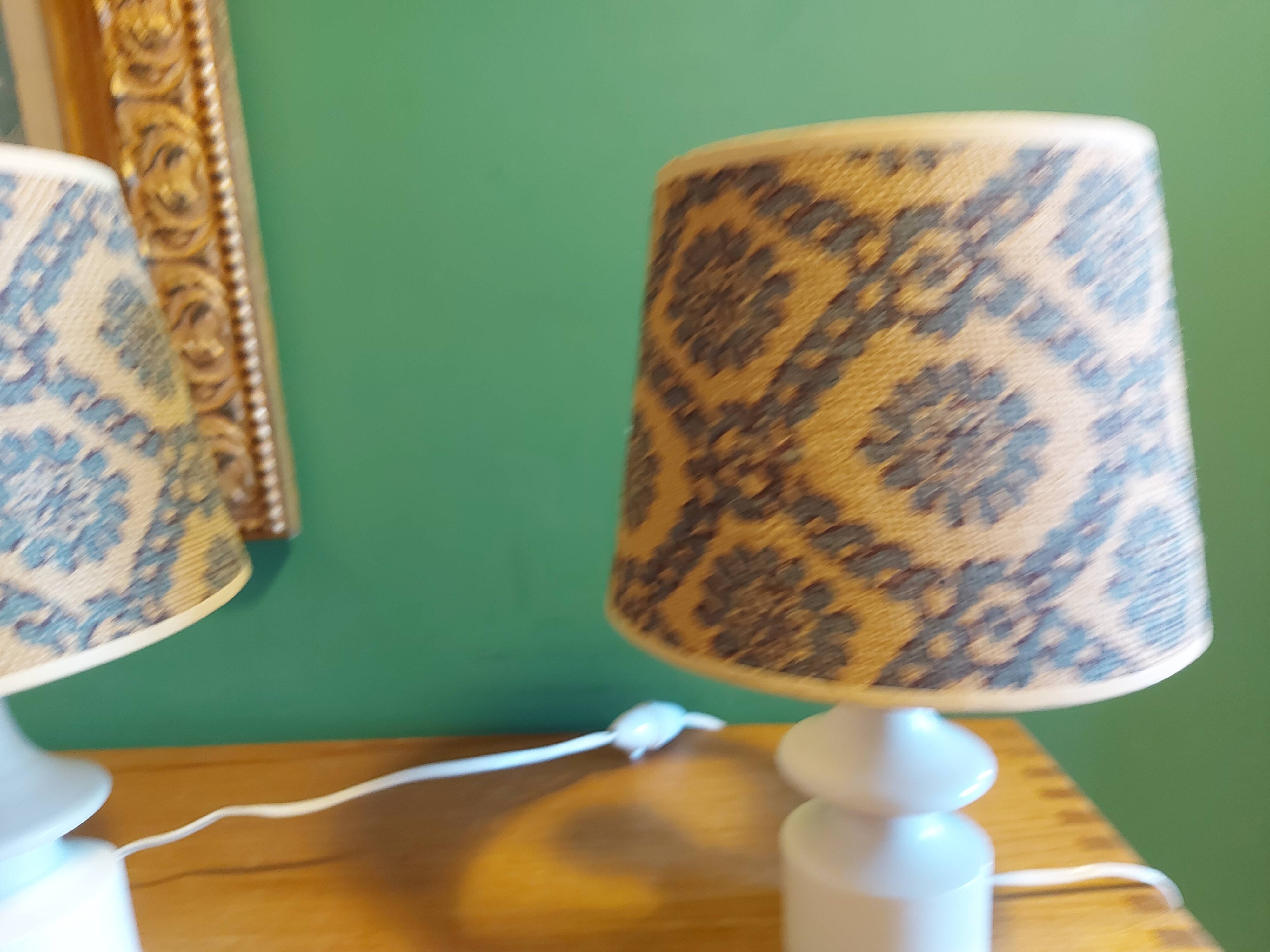 2 vintage 60's wooden bedside lamps