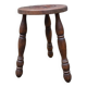 Turned wooden tripod stool