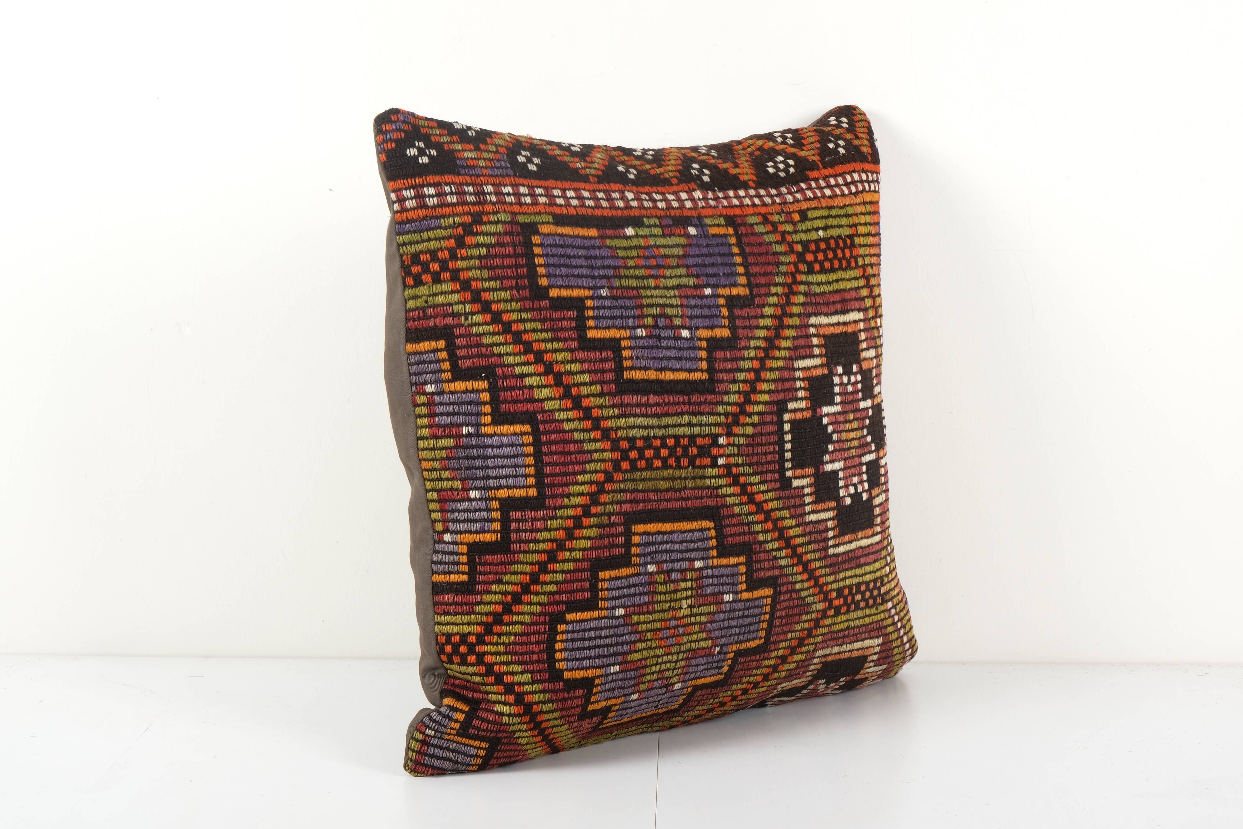 Square oversize turkish kilim pillow cover