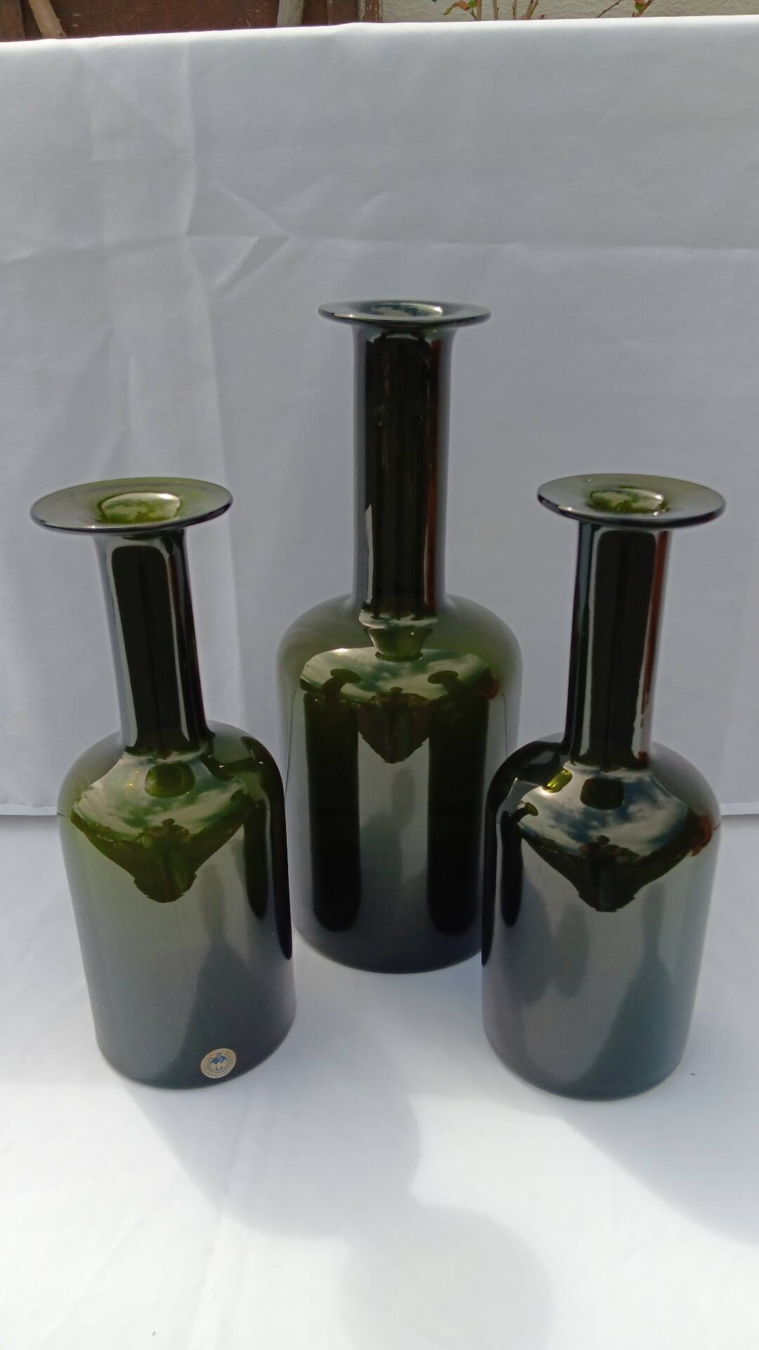Set of 3 gulvase from october brauer for holmegaard