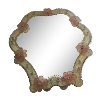 Miroir vénitien en verre de Murano - 33x35cm