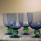 Fine vintage blue and green foot glasses