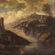 Peinture de paysage italienne antique du XVIIIe siècle