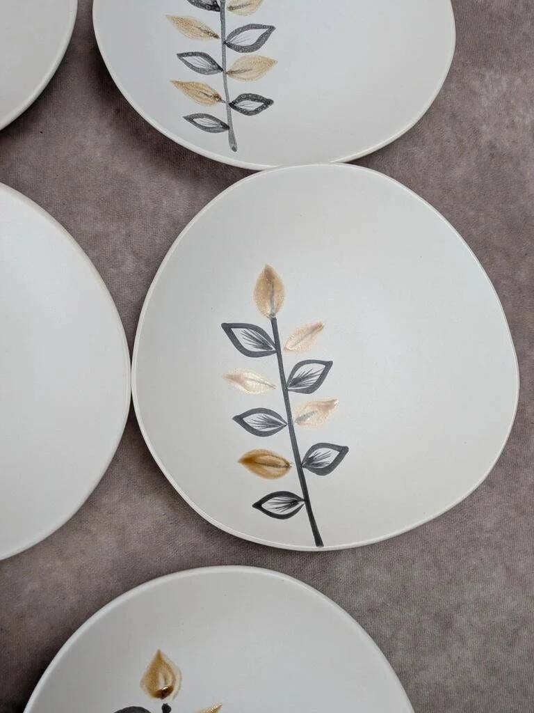 Set of 11 vintage dessert plates from Niderviller – 1970s – Capron Vallauris style