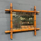 Miroir ancien en imitation bambou de France