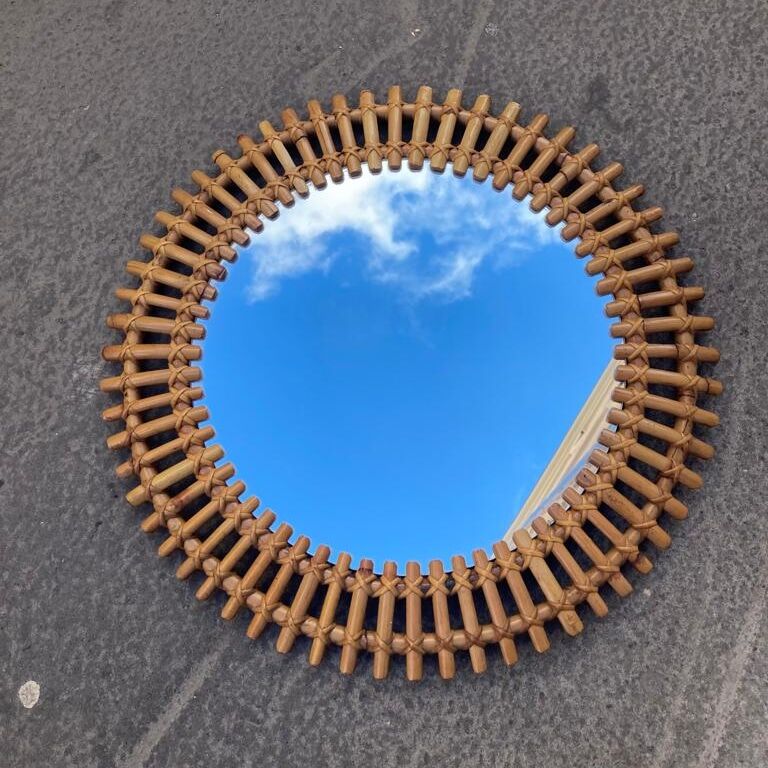 Italian rattan mirror