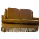Vintage beige two-seater sofa with fringes