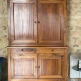 Buffet with 2 bodies in walnut, Louis Philippe style.