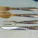 Silverplated carving and salad set