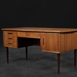 Vintage classic mid-century danish scandinavian modern teak bilateral desk, 1960s