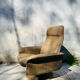 Vintage De Sede leather swivel chair, tulip base.