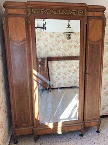 Art deco inlaid and bronze 3-door wardrobe circa 1920