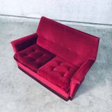 Hollywood Regency Style Fuchsia Velvet 2-Seat Sofa with Fringe, 1960s